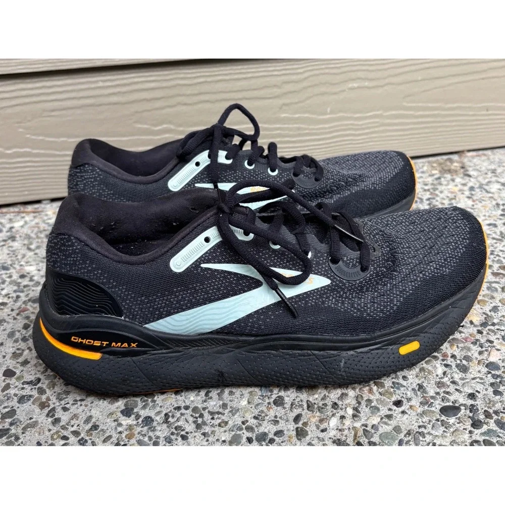 Brooks Ghost Max Men's Running‎ Shoes Black Orange Size 8 1104061D038